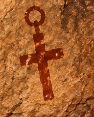 Cave-painted cross